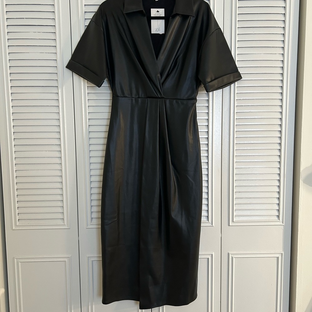Black Faux Leather Dress